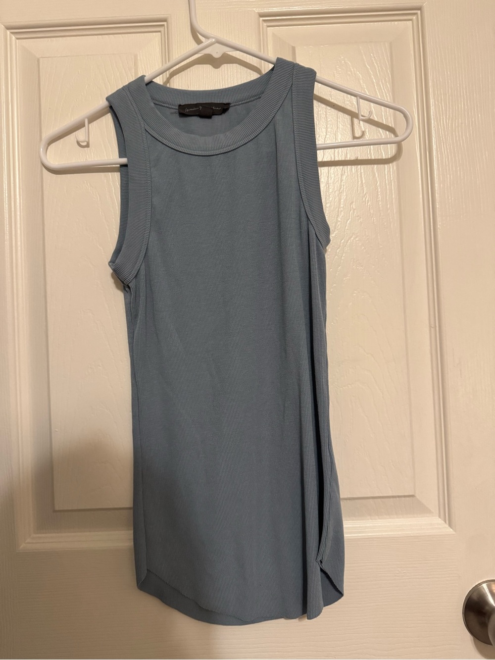 Sleeveless Ribbed Tank Top - Light Blue